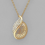 Golden Filigree Teardrop